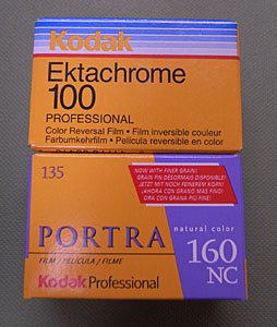 Kodak Portra 160NC and Ektachrome 100 Professional (EPN) films
