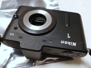 Gfotoのタンポポチップ付きCマウント‐Nikon1用マウントアダプター + Nikon 1 V1