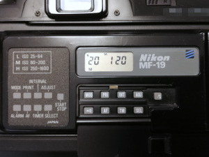 Nikon F-501AF用データバックMF-19（後期型）（2020年1月20日現在の表示）