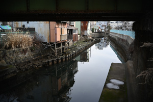 【写真2】滝の川2（横浜市神奈川区神奈川本町）：Nikon Z6、SG-image 18mm F6.3 ウルトラシンレンズ、18mm（35mm版換算27mm相当）、絞り優先AE（F6.3固定、1/100秒）、ISO-AUTO(ISO 100)、AWB（5600K）、APS-C（DX）フォーマット、マルチパターン測光、マニュアルフォーカス（MF）距離●2m、ピクチャーコントロール：Auto、手ぶれ補正ON、高感度ノイズ低減：標準、手持ち撮影、フィルターなし、フードなし、Jpegからリサイズのみ