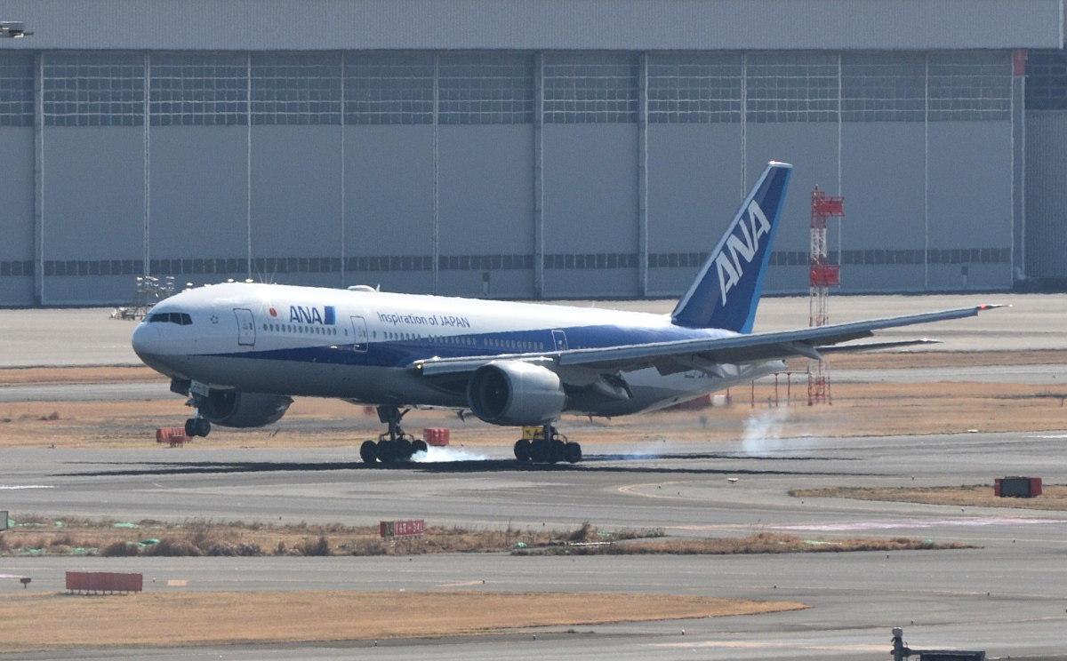 【作例2】羽田空港第3ターミナル展望デッキから：：Nikon D300s、AI AF Zoom-Nikkor 80-200mm f/2.8D ED ＜NEW＞、200mm(35mm版換算300mm)、絞り優先AE（F5.6、1/1250秒オート）、ISO-AUTO(ISO 200)、AWB、マルチパターン測光、AFエリアモード：ダイナミックAF（9点）、手持ち撮影、Kenko L37 SuperPROフィルター、Fotodiox 花型フード（HB-7互換）、NX Studio 1.7.0でRAW（NEF）ファイルを最新のピクチャーコントロール：スタンダードで現像後Jpegをトリミング・リサイズ